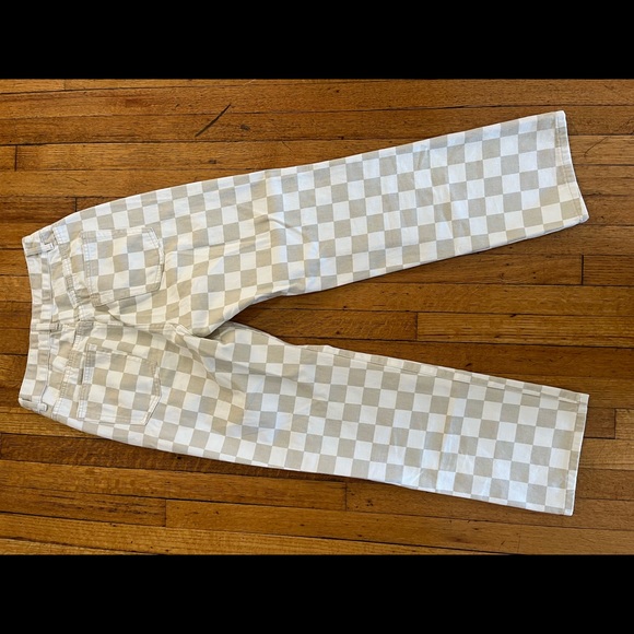 White/Cream checkered pants - Picture 2 of 2